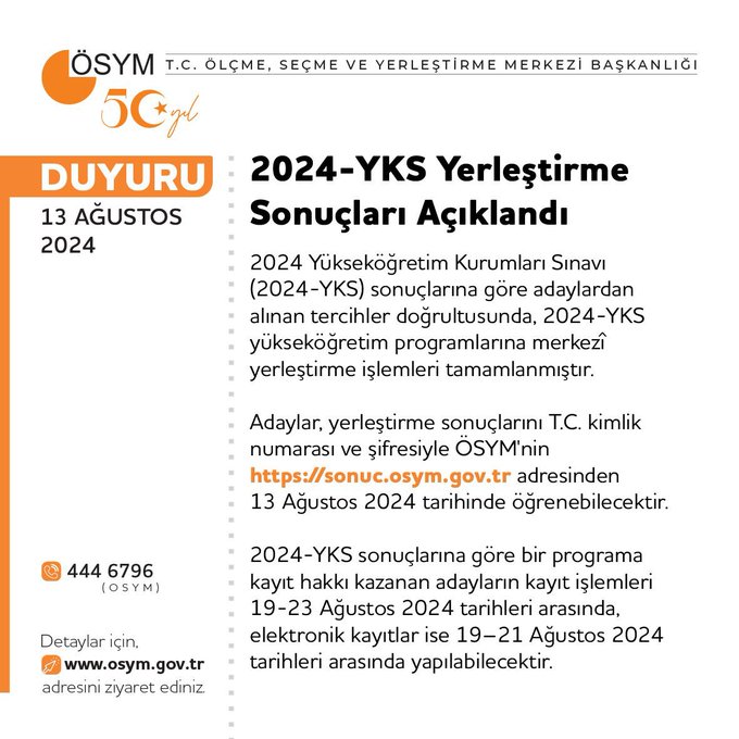 2024 YKS Yerleştirme Sonuçları Açıklandı: Sonuçlar Nasıl Öğrenilir ve Kayıt İşlemleri Ne Zaman